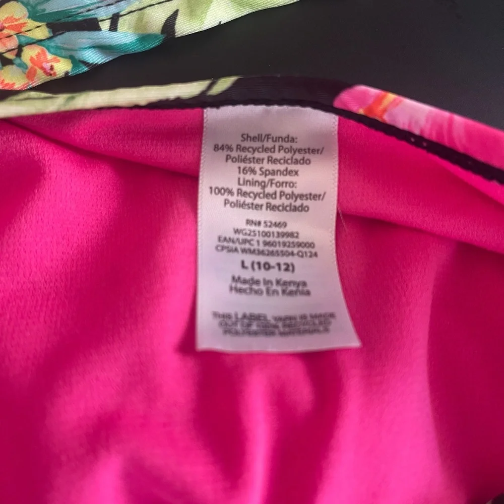 Wonder Nation Girls Tankini Two Piece Tropical‎ Swimsuit Size L 10/12